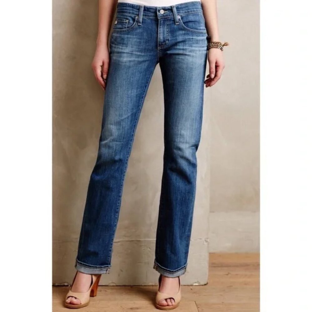 AG Adriano Goldschmied Jeans Tomboy Relaxed Straight Leg Medium Wash Blue sz 25